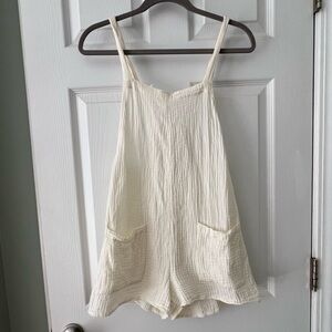 Sleeveless gauze coverup/romper